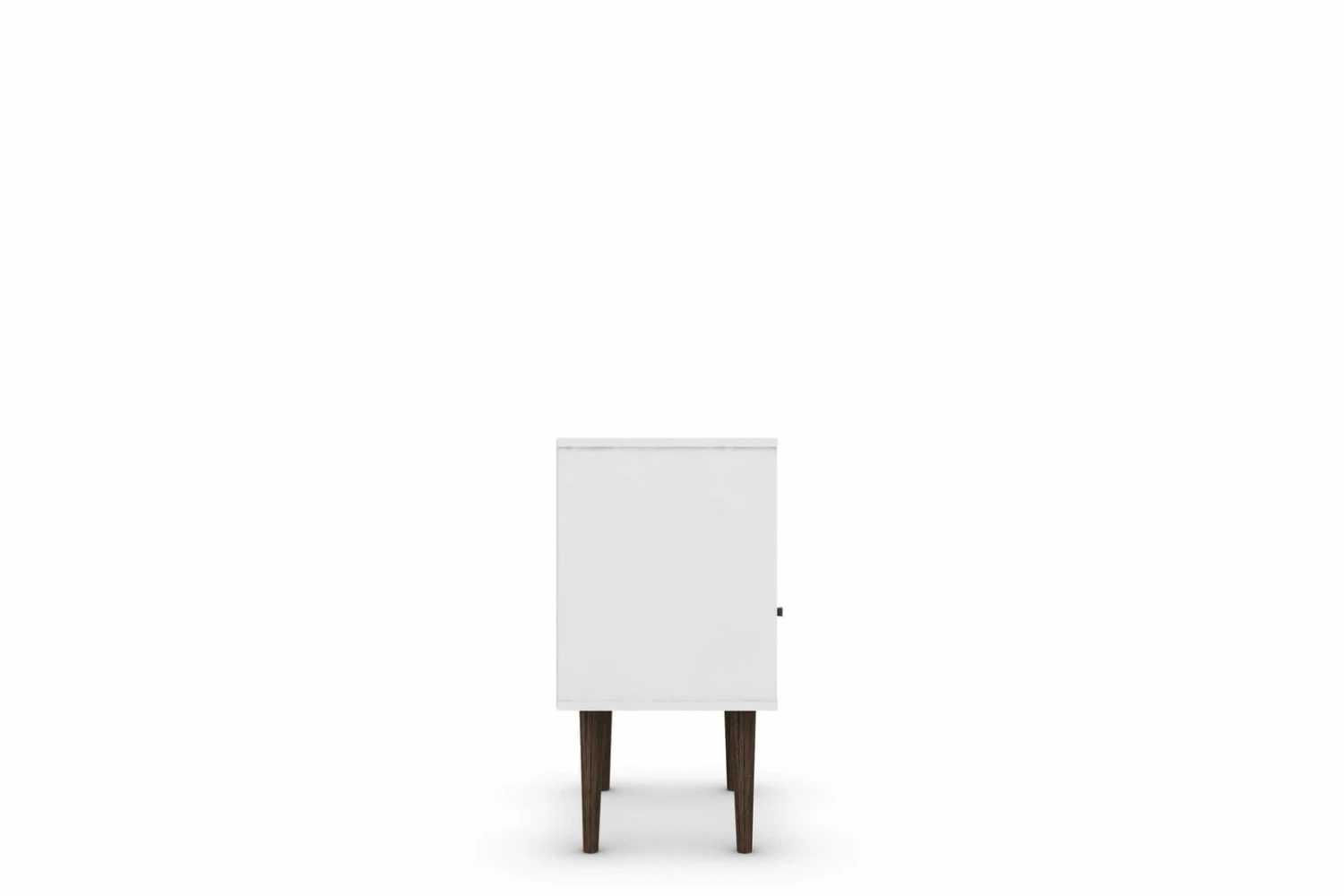 Liberty White And Rustic Brown Mid Century - Modern Nightstand 1.0 W/1 Cubby Space, 1 Drawer & Solid Wood Legs 5 Liberty White And Rustic Brown Mid Century - Modern Nightstand 1.0 W/1 Cubby Space, 1 Drawer & Solid Wood Legs - Image 3