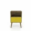 Liberty Mid Century - Modern Rustic Brown & Yellow Nightstand & 1.0 W/1 Cubby Space & 1 Drawer -WALKER EDISON Shop 203AMC94