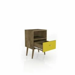Liberty Mid Century - Modern Rustic Brown & Yellow Nightstand & 1.0 W/1 Cubby Space & 1 Drawer -WALKER EDISON Shop 203AMC94 2