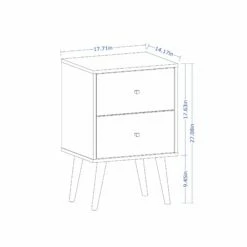 Liberty White And Aqua Blue Mid Century - Modern Nightstand 2.0 W/2 Full Extension Drawers & Solid Wood Legs 13 Liberty White And Aqua Blue Mid Century - Modern Nightstand 2.0 W/2 Full Extension Drawers & Solid Wood Legs -WALKER EDISON Shop 204AMC64 NS 5