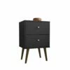 Liberty Mid Century - Modern Black Nightstand & 2.0 W/2 Full Extension Drawers -WALKER EDISON Shop 204AMC8