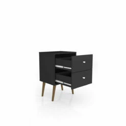 Liberty Mid Century - Modern Black Nightstand & 2.0 W/2 Full Extension Drawers -WALKER EDISON Shop 204AMC8 2
