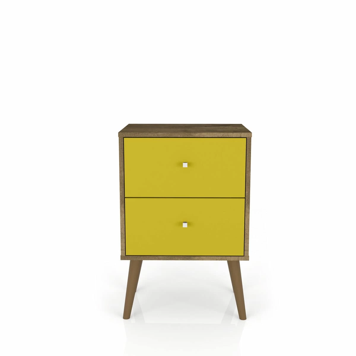 Liberty Mid Century - Modern Rustic Brown & Yellow Nightstand & 2.0 W/2 Full Extension Drawers 3 Liberty Mid Century - Modern Rustic Brown & Yellow Nightstand & 2.0 W/2 Full Extension Drawers