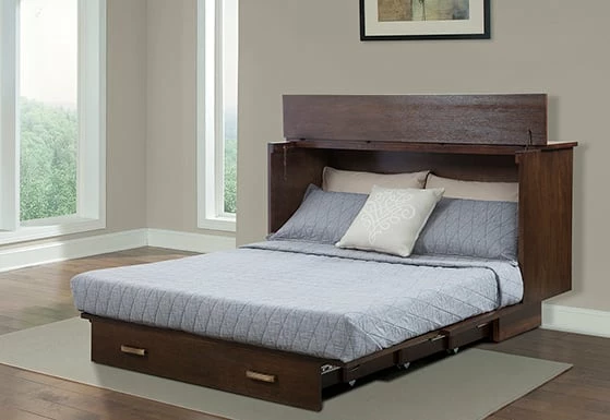 NYC Deal Traditional Queen Murphy Cabinet Bed Pekoe 4 NYC Deal Traditional Queen Murphy Cabinet Bed Pekoe - Image 2
