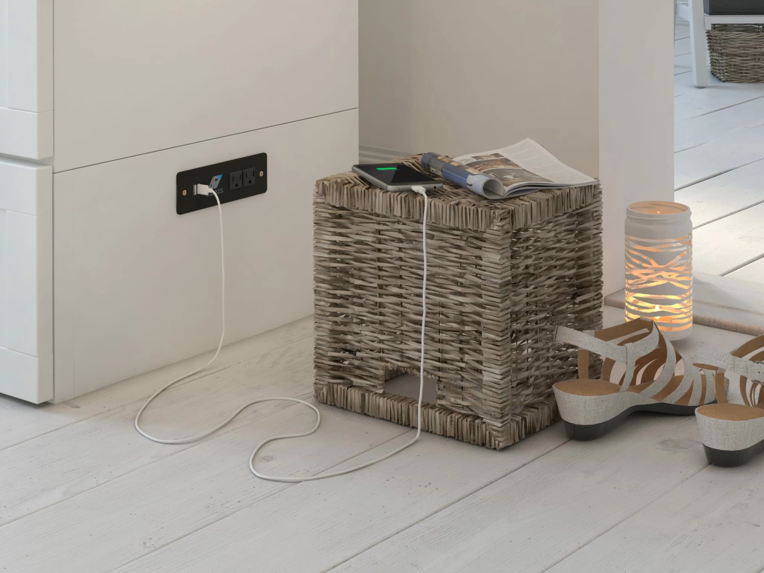 Raleigh Modern Queen Solid Wood Murphy Bed Chest W/Mattress In White 8 Raleigh Modern Queen Solid Wood Murphy Bed Chest W/Mattress In White - Image 6