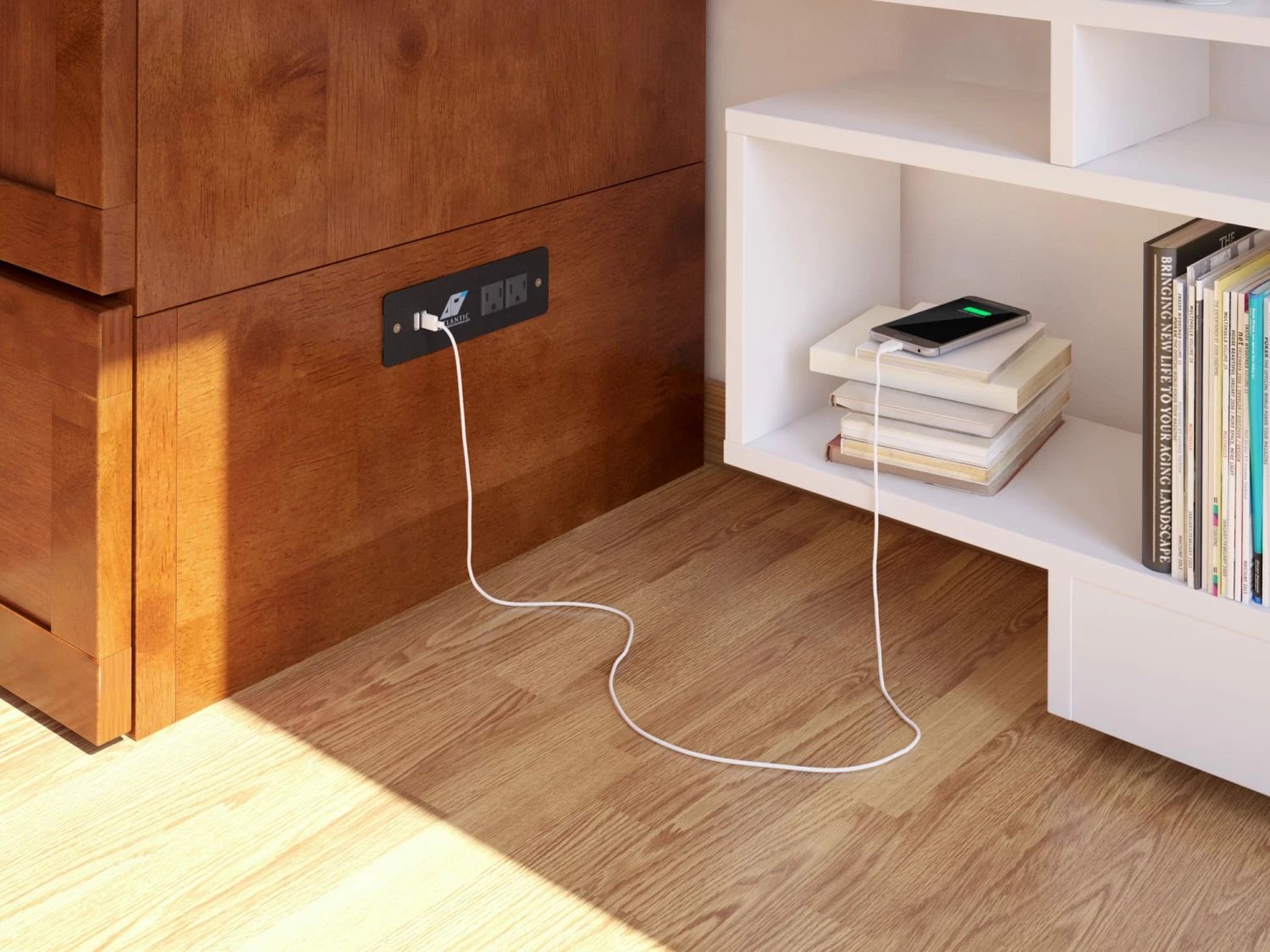 Raleigh Modern Queen Solid Wood Murphy Bed Chest W/Mattress In Walnut 8 Raleigh Modern Queen Solid Wood Murphy Bed Chest W/Mattress In Walnut - Image 6