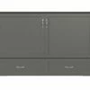 Raleigh Modern Queen Solid Wood Murphy Bed Chest W/Mattress In Grey -WALKER EDISON Shop AFI AC544149