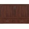 Aspen Mid-Century Modern Queen Solid Wood Murphy Bed Chest W/Mattress In Walnut -WALKER EDISON Shop AFI AC554144