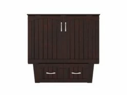 Sydney Twin Wood Murphy Bed Chest W/Storage Drawer & Charging Station In Espresso