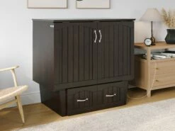 Sydney Twin Wood Murphy Bed Chest W/Storage Drawer & Charging Station In Espresso 11 Sydney Twin Wood Murphy Bed Chest W/Storage Drawer & Charging Station In Espresso -WALKER EDISON Shop AFI AC562141 3