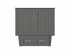 Sydney Twin Wood Murphy Bed Chest W/Storage Drawer & Charging Station In Grey