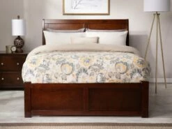 Portland Solid Wood King Platform Bed W/Footboard & Twin XL Trundle In Walnut -WALKER EDISON Shop AFI AR8952044 5