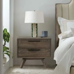Astoria Oak 2 Drawer Nightstand -WALKER EDISON Shop AL LCAHLADG 5