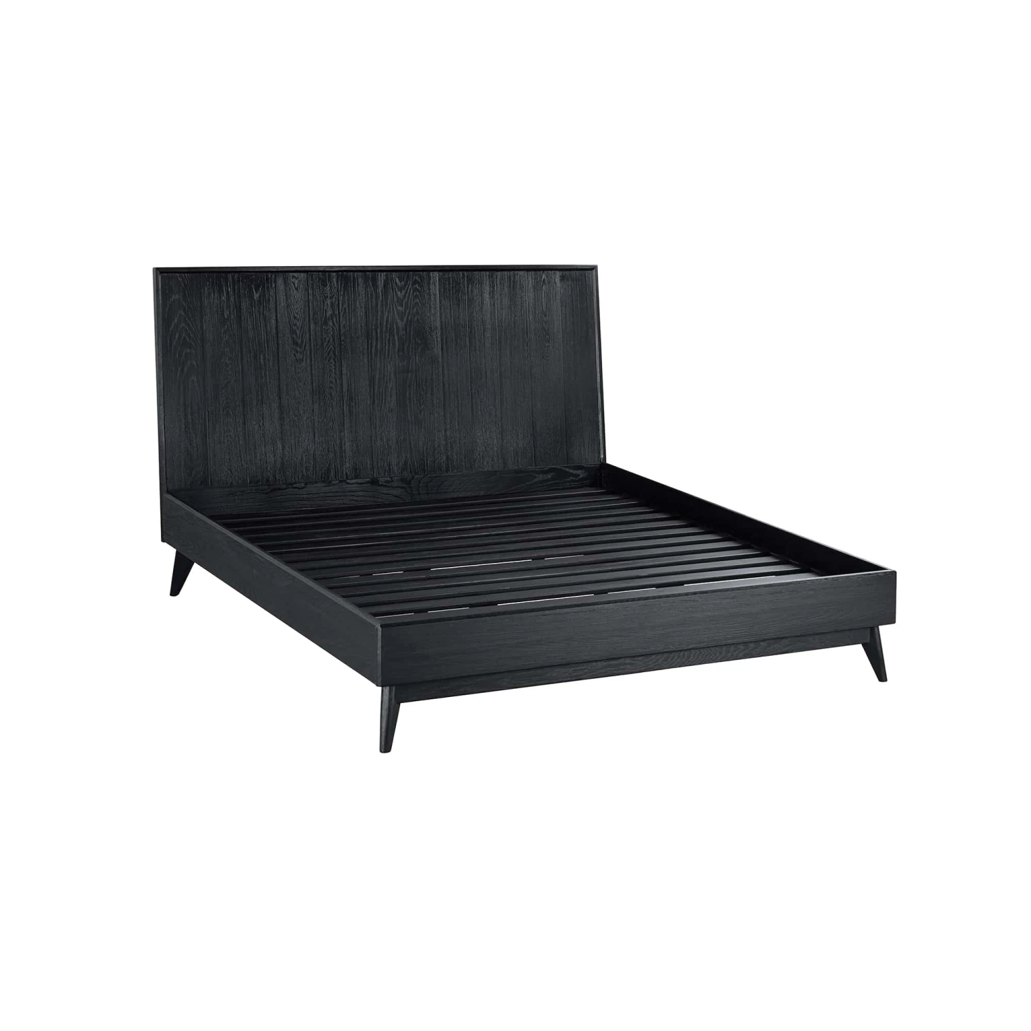Carnaby Queen Platform Bed Frame In Black Brushed Oak Wood 4 Carnaby Queen Platform Bed Frame In Black Brushed Oak Wood - Image 2