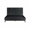 Carnaby Queen Platform Bed Frame In Black Brushed Oak Wood