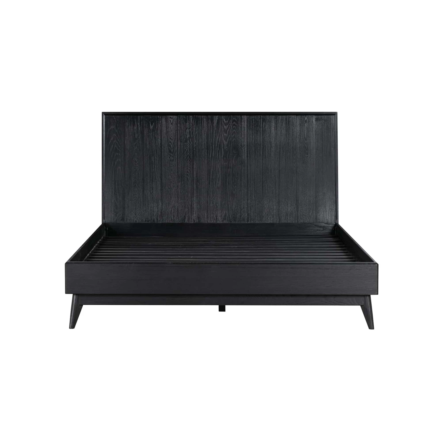 Carnaby Queen Platform Bed Frame In Black Brushed Oak Wood 3 Carnaby Queen Platform Bed Frame In Black Brushed Oak Wood
