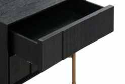 Carnaby 2 Drawer Nightstand In Black Brushed Oak & Bronze -WALKER EDISON Shop AL LCCFLABL 4