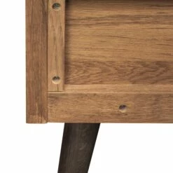 Coco Rustic Oak Wood Upholstered Faux Leather King Platform Bed -WALKER EDISON Shop AL LCCOBDBALKG 4