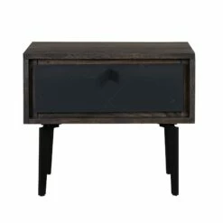 Cross Solid Oak & Metal Nightstand