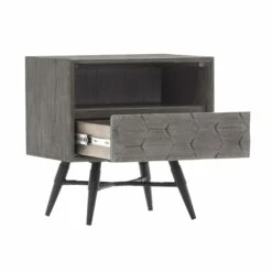 Makena 1 Drawer Nightstand In Grey Acacia Wood -WALKER EDISON Shop AL LCMKLATG 2
