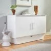 NYC Deal Madrid Queen Murphy Cabinet Bed White Wire Brush -WALKER EDISON Shop AR 503 10 1 1
