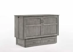 The Alpine Queen Murphy Cabinet Bed Rustic Gray