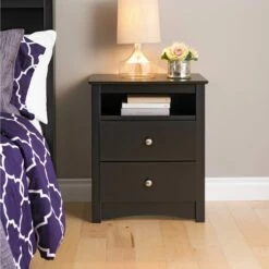Sonoma 2 Drawer Tall Nightstand With Open Cubbie