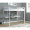 Walker Edison Metal Full Loft Bed W/Workstation - White -WALKER EDISON Shop BDOZWH