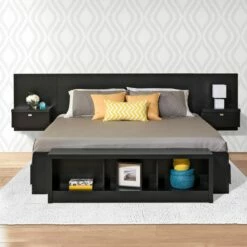 Series 9 Designer Floating King Headboard With Nightstands