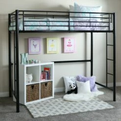 Walker Edison Sunset Twin Over Loft Bunk Bed - Black