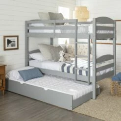 Walker Edison Carolina Twin Over Twin Bunk Bed - Gray