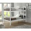 Walker Edison Mission Design Twin Over Twin Solid Wood Bunk Bed - White