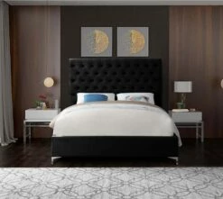 Cruz Velvet Black Bed -WALKER EDISON Shop CRUZ BLACK 3