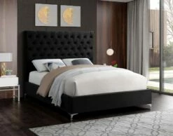 Cruz Velvet Black Bed -WALKER EDISON Shop CRUZ BLACK 4