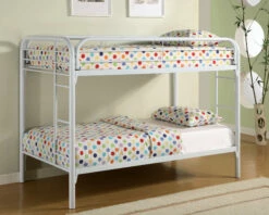 Morgan Contemporary White Twin Metal Bunk Bed