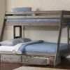 Wrangle Hill Twin Over Full Bunk Bed Gun Smoke -WALKER EDISON Shop CST 400830