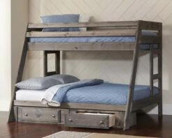 Wrangle Hill Twin Over Full Bunk Bed Gun Smoke