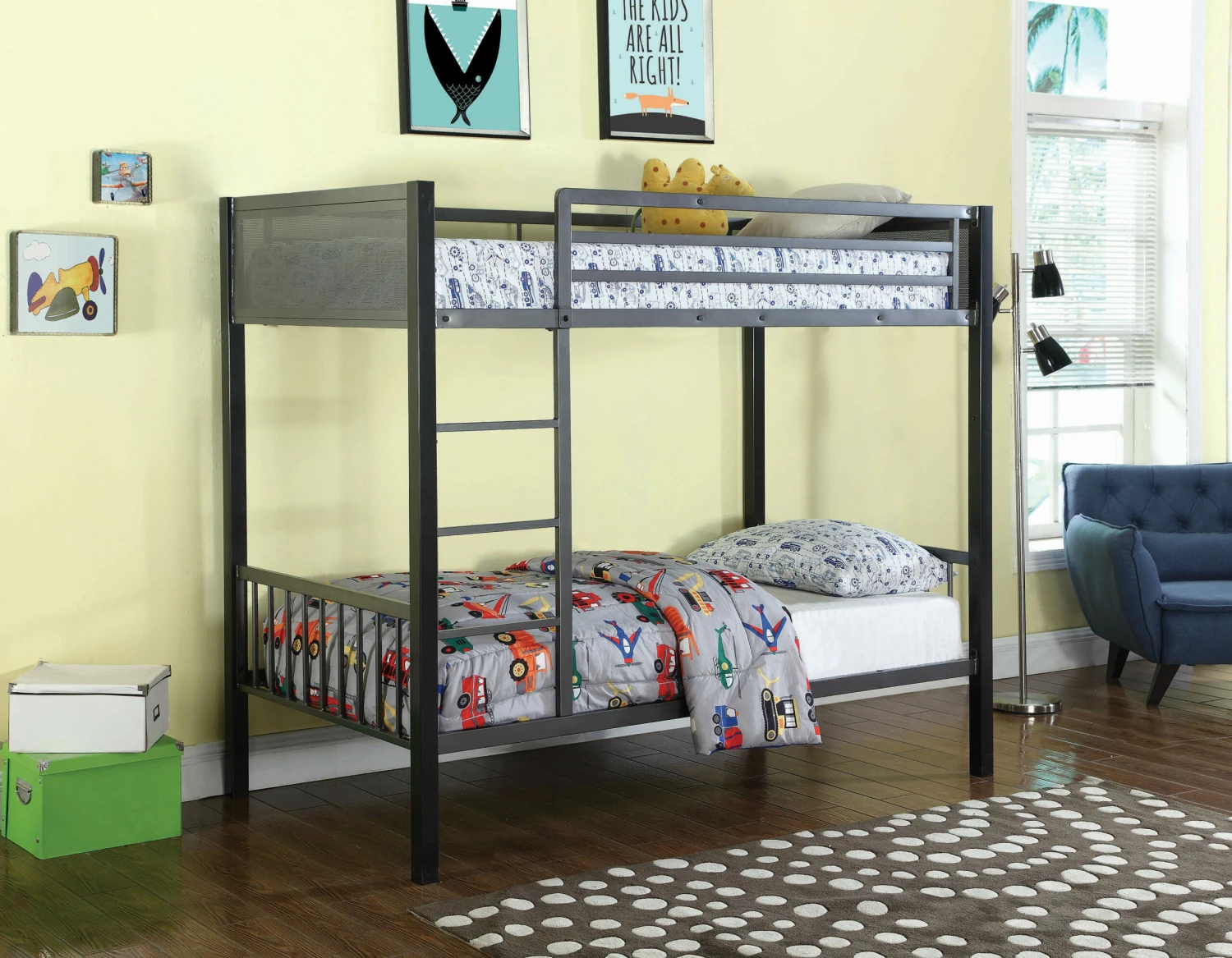 Meyers Traditional Gray Twin Over Twin Bunk Bed 3 Meyers Traditional Gray Twin Over Twin Bunk Bed