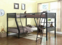 Meyers Traditional Gray Twin Over Full Bunk Bed -WALKER EDISON Shop CST 460391 1