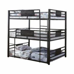 Rogen Casual Black Full Triple Bunk Bed