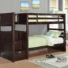 Elliott Transitional Cappuccino Twin Over Twin Bunk Bed -WALKER EDISON Shop CST 460441