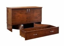 Park Avenue Queen Size Cabinet Bed (Murphy Bed) In Gray Finish -WALKER EDISON Shop Cabinet Bed 11