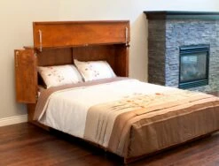 Park Avenue Queen Size Cabinet Bed (Murphy Bed) In Gray Finish -WALKER EDISON Shop Cabinet Bed 13