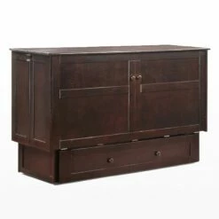 NYC Deal Clover Queen Murphy Cabinet Bed Dark Chocolate