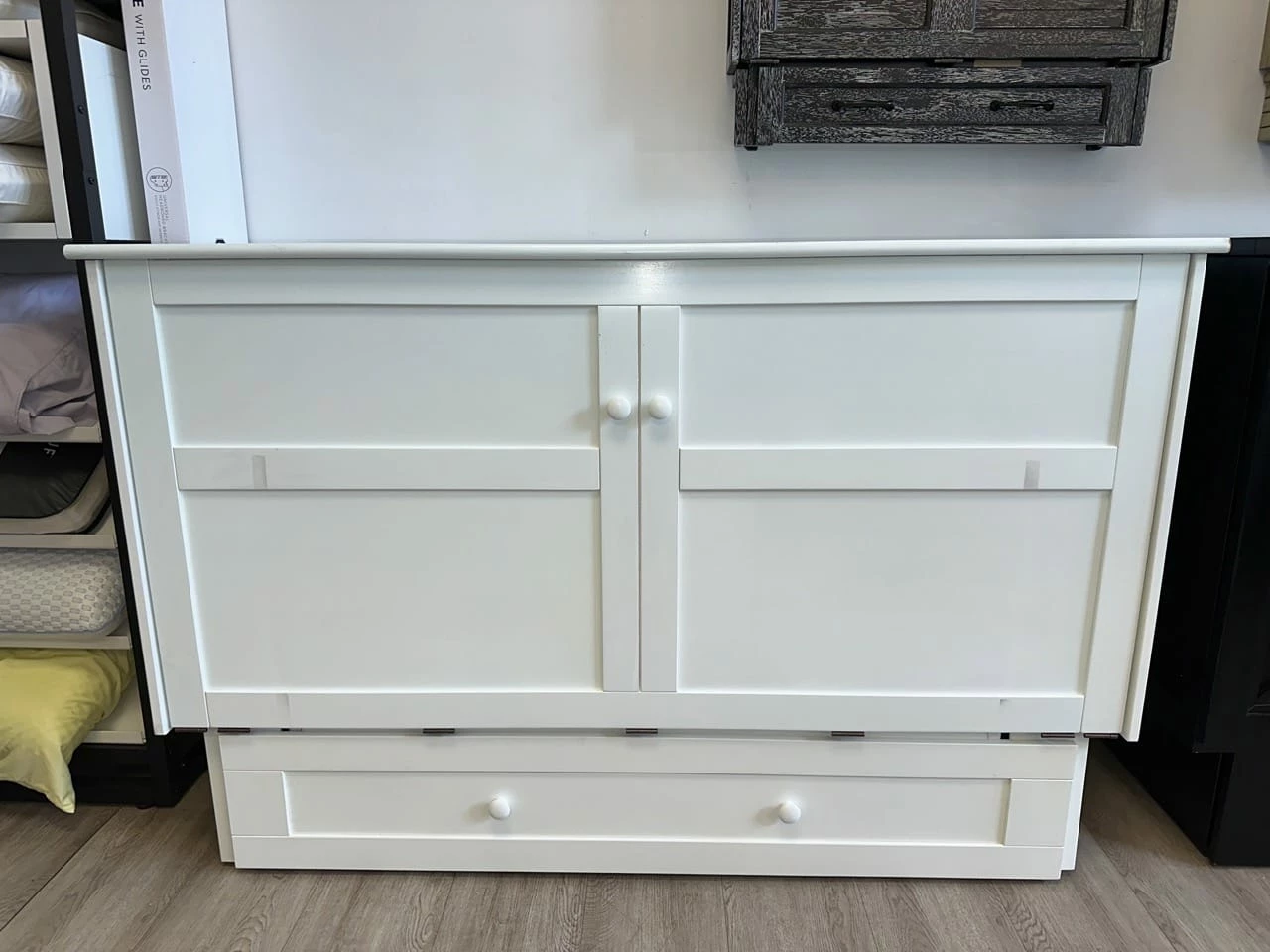 Floor Sample Clover Queen Murphy Cabinet Bed White 3 Floor Sample Clover Queen Murphy Cabinet Bed White