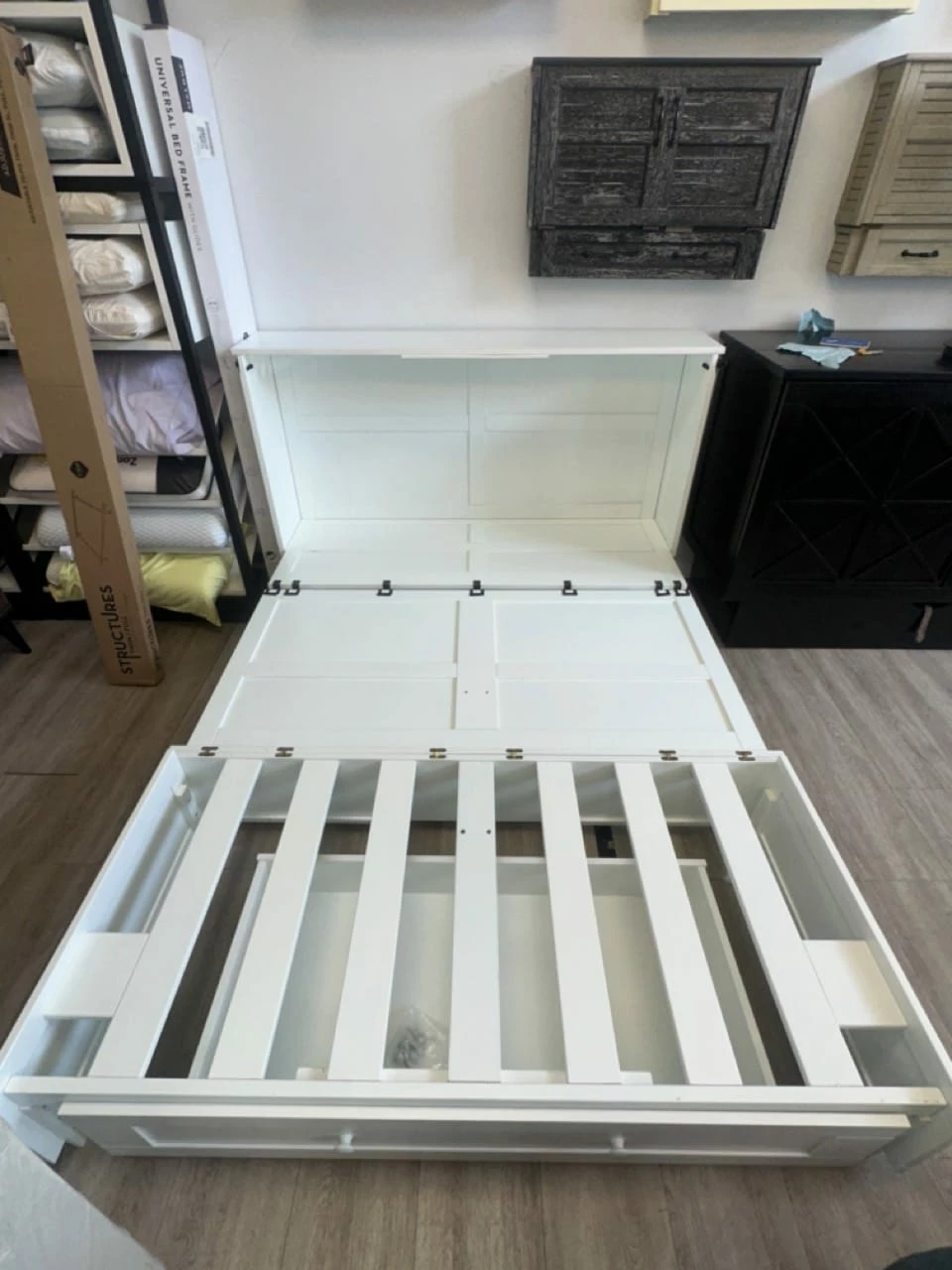 Floor Sample Clover Queen Murphy Cabinet Bed White 6 Floor Sample Clover Queen Murphy Cabinet Bed White - Image 4