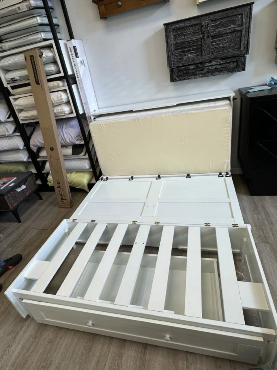 Floor Sample Clover Queen Murphy Cabinet Bed White 7 Floor Sample Clover Queen Murphy Cabinet Bed White - Image 5