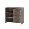 Low Loft 2 Drawer Chest W/Shelves Brushed Shadow -WALKER EDISON Shop DT 0318C BS