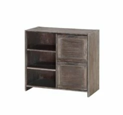 Low Loft 2 Drawer Chest W/Shelves Brushed Shadow