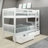 Twin/Twin Mission Bunk Bed W/Dual Under Bed Drawers In White Finish -WALKER EDISON Shop DT 1010 3TTW 505 W